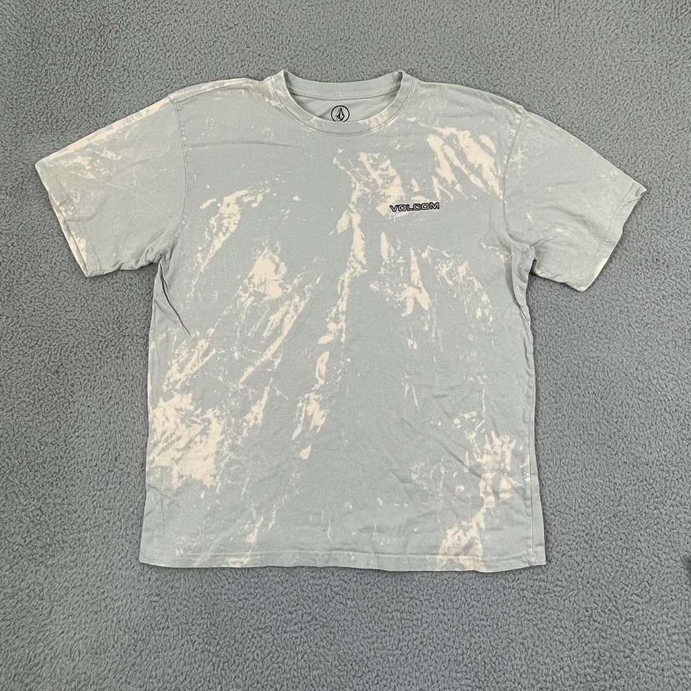 Volcom Bleached Tie Dye T-Shirt Men L Gray Skate Surf Urban Short Sleeve Tee